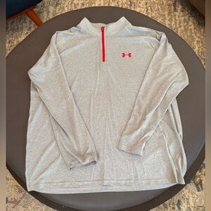 Grey and Red Under Armour quarter zip size XL